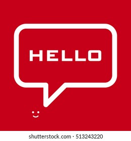 Speech bubbles with "hello" word.