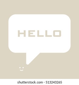 Speech bubbles with "hello" word.