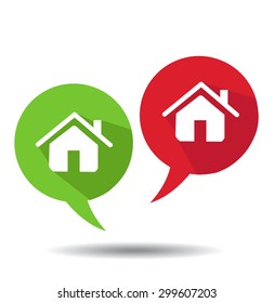 Speech Bubbles With Home Icons 