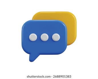 Speech bubbles icon 3d render concept of social media chat message box icon vector illustration