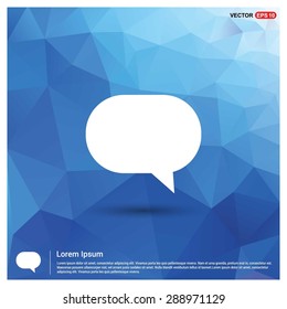 Speech Bubbles Icon - abstract logo type icon - blue polygonal background. Vector illustration