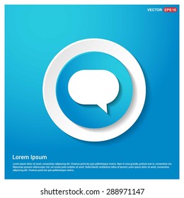 Speech Bubbles Icon - abstract logo type icon - blue icon on white sticker on black background. Vector illustration