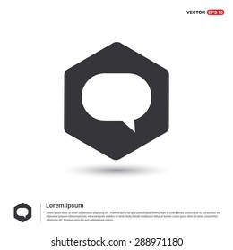 Speech Bubbles Icon - abstract logo type icon - hexagon black background. Vector illustration