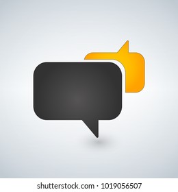 Speech Bubbles Icon, black and yellow. vector illustration.