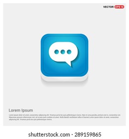 Speech bubbles icon - Chat icon - abstract logo type icon - blue abstract 3d button with light board and shadow on gray background. Vector illustration