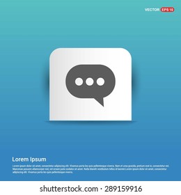 Speech bubbles icon - Chat icon - abstract logo type icon - white sticker on blue background. Vector illustration