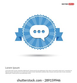 Speech bubbles icon - Chat icon - abstract logo type icon - Retro vintage badge and label Blue background. Vector illustration