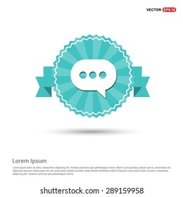 Speech bubbles icon - Chat icon - abstract logo type icon - Retro vintage badge and label turquoise background. Vector illustration