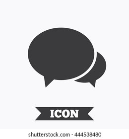 Speech bubbles icon. Chat or blogging sign. Communication symbol. Graphic design element. Flat chat symbol on white background. Vector