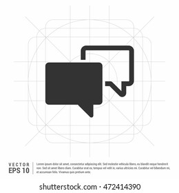 Speech Bubbles Icon. Chat pictograph icon, gray background. Vector illustration. Flat design style
