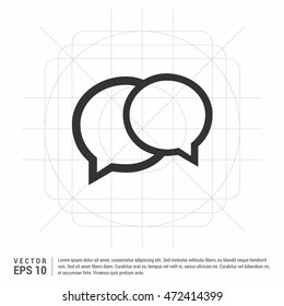 Speech Bubbles Icon. Chat pictograph icon, Vector illustration. Flat design style