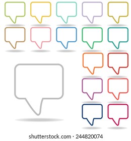 Speech Bubbles Icon: colorful vector on white background
