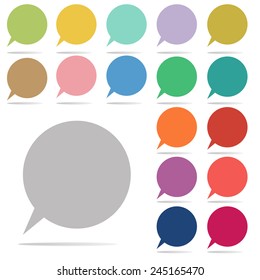 Speech Bubbles Icon: colorful vector on white background