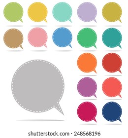 Speech Bubbles Icon : colorful vector on white background