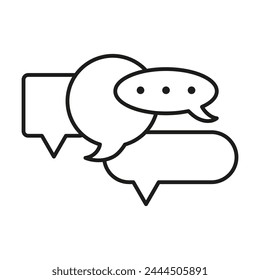 Speech bubbles icon. Communication chat symbol. Dialogue and conversation sign. Vector illustration. EPS 10.