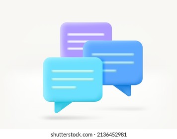 Speech bubbles icon. Conversation concept. 3d vector illustration