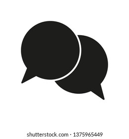 Speech bubbles Icon, flat design style. Chatting, Dialog, Discuss Vector Logo Template