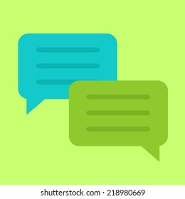 Speech Bubbles Icon. Flat Design Vector Illustration