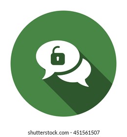 Speech bubbles Icon, flat design style