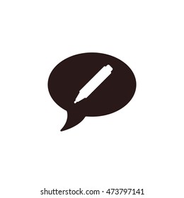 Speech bubbles Icon, flat design style