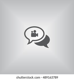 Speech bubbles Icon, flat design style
