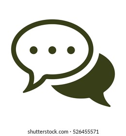 Speech bubbles Icon, flat design style