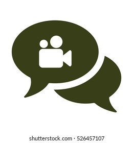 Speech bubbles Icon, flat design style