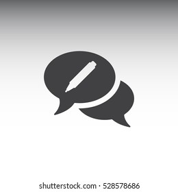 Speech bubbles Icon, flat design style