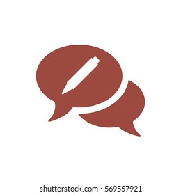 Speech bubbles Icon, flat design style