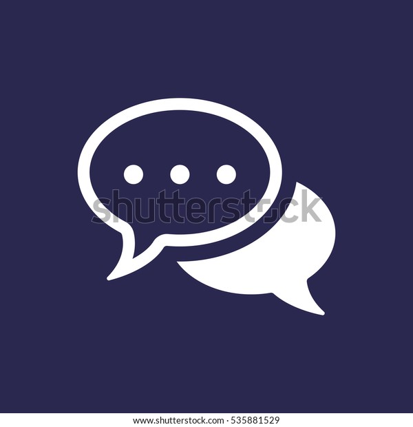 Speech bubbles Icon, flat\
design style