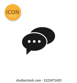 Speech bubbles icon flat style in black color vector illustration on white background.