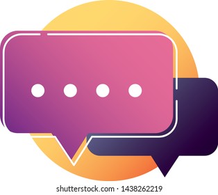 Speech Bubbles Icon in Gradient Minimal Style Vector
