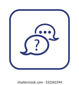 Speech bubbles   icon, isolated. Flat  design. 