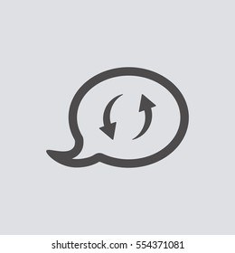Speech bubbles   icon, isolated. Flat  design. 