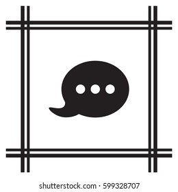 Speech bubbles   icon, isolated. Flat  design. 