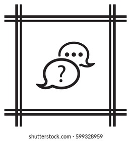 Speech bubbles   icon, isolated. Flat  design. 