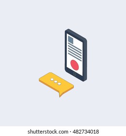 Speech bubbles icon, isometric 3d style