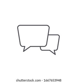 Speech bubbles icon line sign. Vector isolated flat design chat illustration.