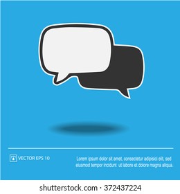 Speech bubbles icon on blue background. Speech bubble symbol. Vector illustration EPS 10.