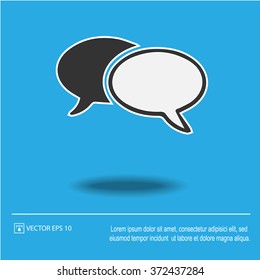 Speech bubbles icon on blue background. Speech bubble symbol. Vector illustration EPS 10.