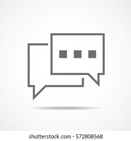 Speech bubbles icon on a light background. Vector illustration. Gray chat bubble sign isolated.
