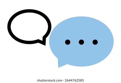 Speech Bubbles icon, on transparent background, flat line design, vector illustration