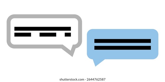 Speech Bubbles icon, on transparent background, flat line design, vector illustration