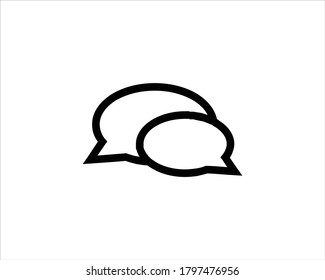 Esquema de icono de burbujas de voz y vector lineal.