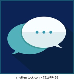 Speech bubbles icon over blue. Vector illustration