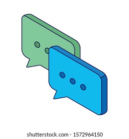 speech bubbles icon over white background, vector illustration