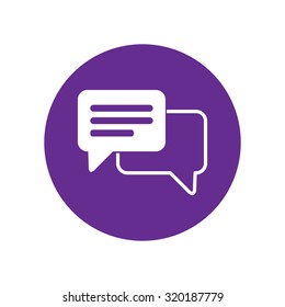Speech bubbles icon. pictograf icon or chat.violet icon.