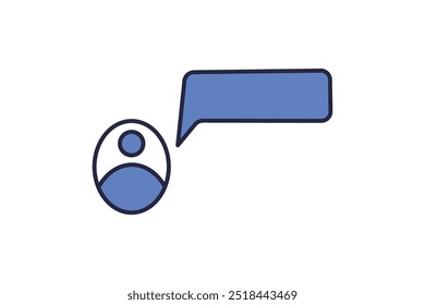 Speech bubbles icon. Related to interaction. suitable for web site, app, user interfaces. flat line icon style