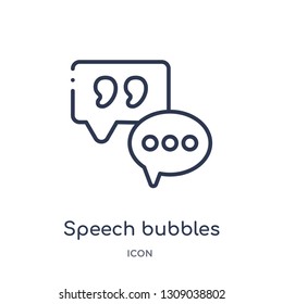 speech bubbles icon from search engine optimization outline collection. Thin line speech bubbles icon isolated on white background.