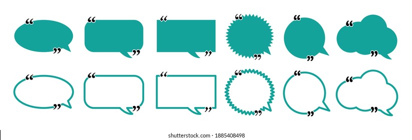 Speech bubbles icon set, quote. Dialogue. Set of dialogs. Comic cartoon speech bubbles. Discussion dialog logo illustration. Comic cloud. Vector illustration.